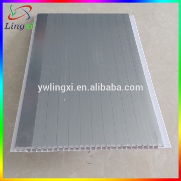 Normal Printing Silver Grey Strip Factory PVC Panel, PVC Interior Decorative Wall Panels