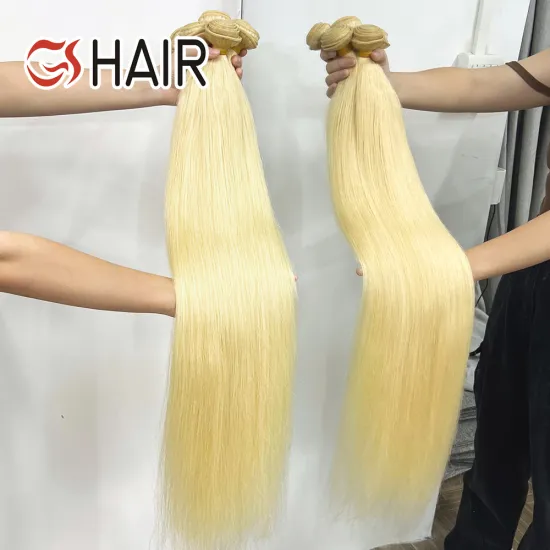 GS 613 Blonde Virgin Human Hair Bundles with Frontal and Closure