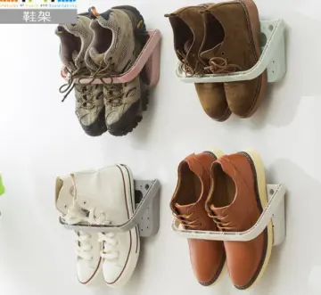 A2540 Suction Cup Multi-Function Folding Shoe hanger Wall-Mounted Storage Rack Slippers Storage Rack shoes organizers
