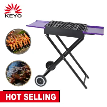 Portable Easy Carrying Flat Top Barbeque Grill Folding Charcoal Suitcase Bbq Grills