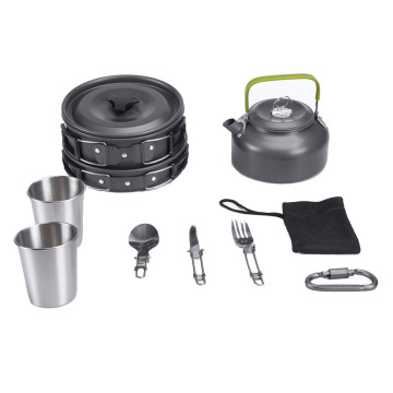 high quality custom cooking nonstick Convenient folding camping cookware set outdoor
