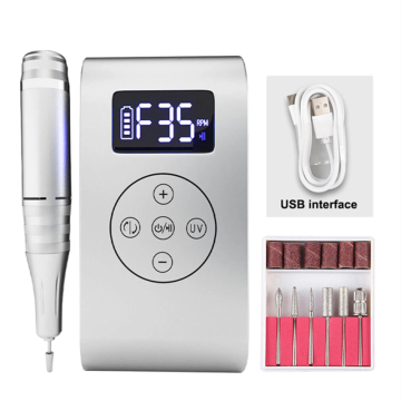 Wireless Rechargeable Luxury Nail Drill Machine with 35000rpm, Crafted from ABS Aluminium Alloy