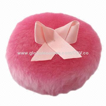 Powder puff, made of plush, customized sizes and colors are accepted