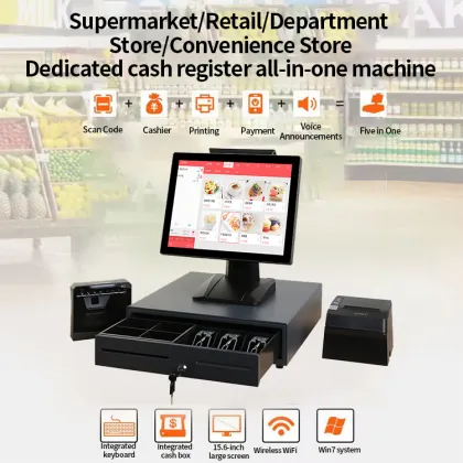 Catering Supermarket Multi-Touch Cashier System with Aluminum Alloy Body and Humanized Design