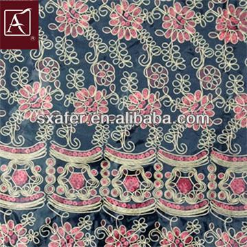 Sequin and Cord Embroidery mesh fabric Design For Garment