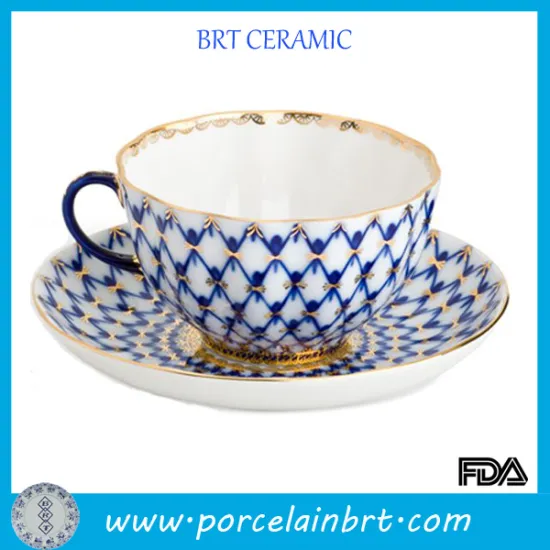 Delicate Imperial Ceramic Tea Cup with Gold Rim
