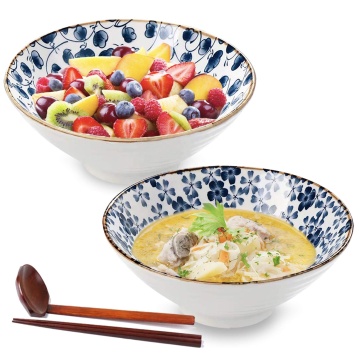 Ceramic Japanese Noodle Bowls for Ramen, Udon, Soba, and More