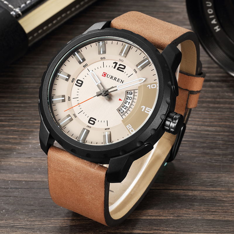 Casual Fashion Leather Waterproof Quartz Watches 