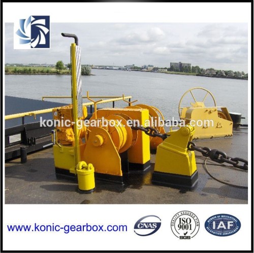 Marine electric mooring winch, hydraulic towing winch