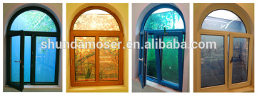 German solid wooden curved double glazed fixed round windows