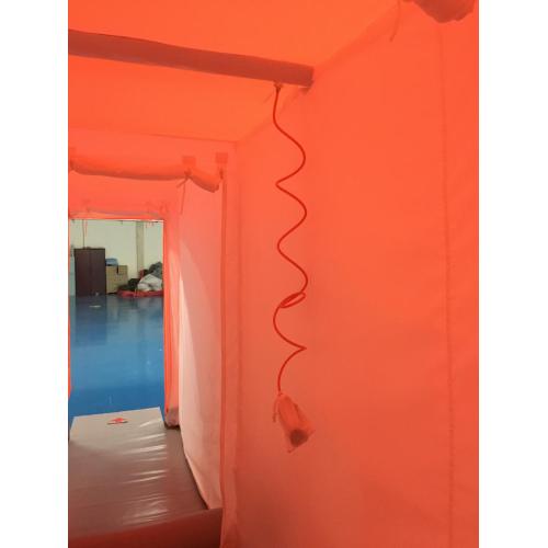 Orange Four-Lane Inflatable Decon Tent for Mass Use