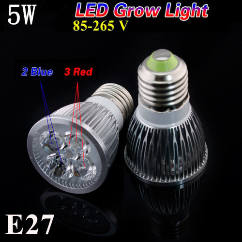 LED Grow Light 5W Plant Grow Lights E27 Growing Bulbs For Garden Greenhouse and Hydroponic Full Spectrum Growing Lamps
