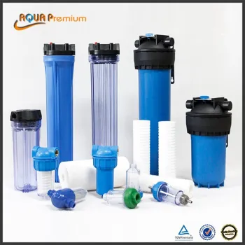 household pre-filtration blue/clear water filter housing