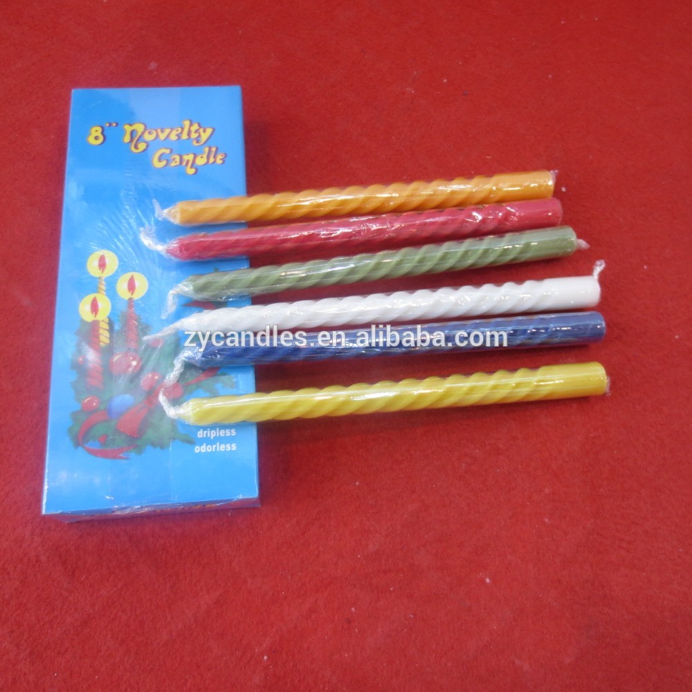 8 Lilin Spiral Berwarna-warni Dripless Buatan Tangan