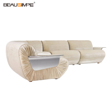 Canapé Joker modulaire en cuir et velours haut de gamme