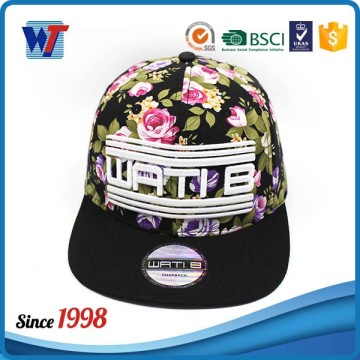 Women's 3D Embroidery Floral Print Snapback Hat