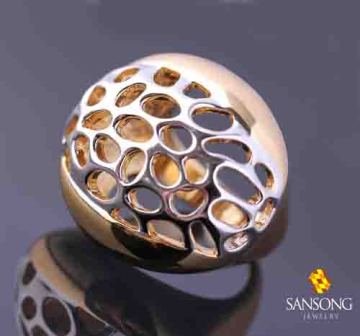 Schlepp-Farbe beschichtet Silber & Gold ring Designs für Mädchen hochwertige