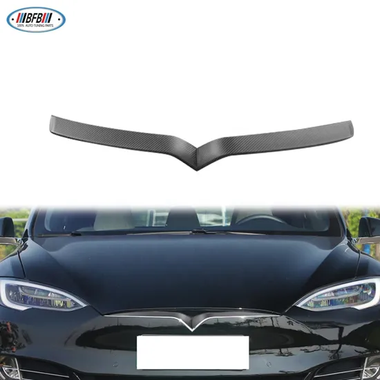 Carbon Fiber Matte Grill Decor Cover Front Grille Trim for Tesla Model S 2016-2022