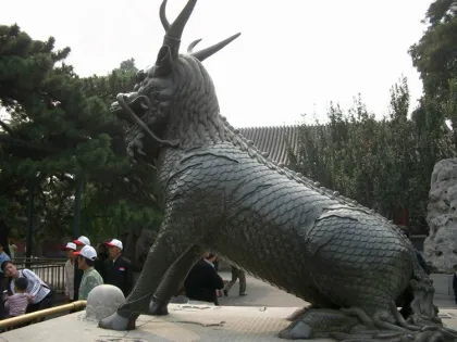 China popular large metal mythical creatures bronze Kylin statue