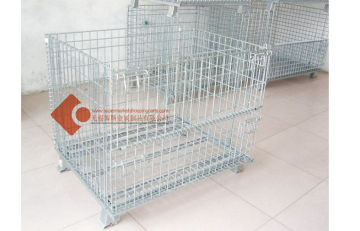 Stackable Heavy Duty Collapsible Wire Containers Silver 1000*1000*850mm