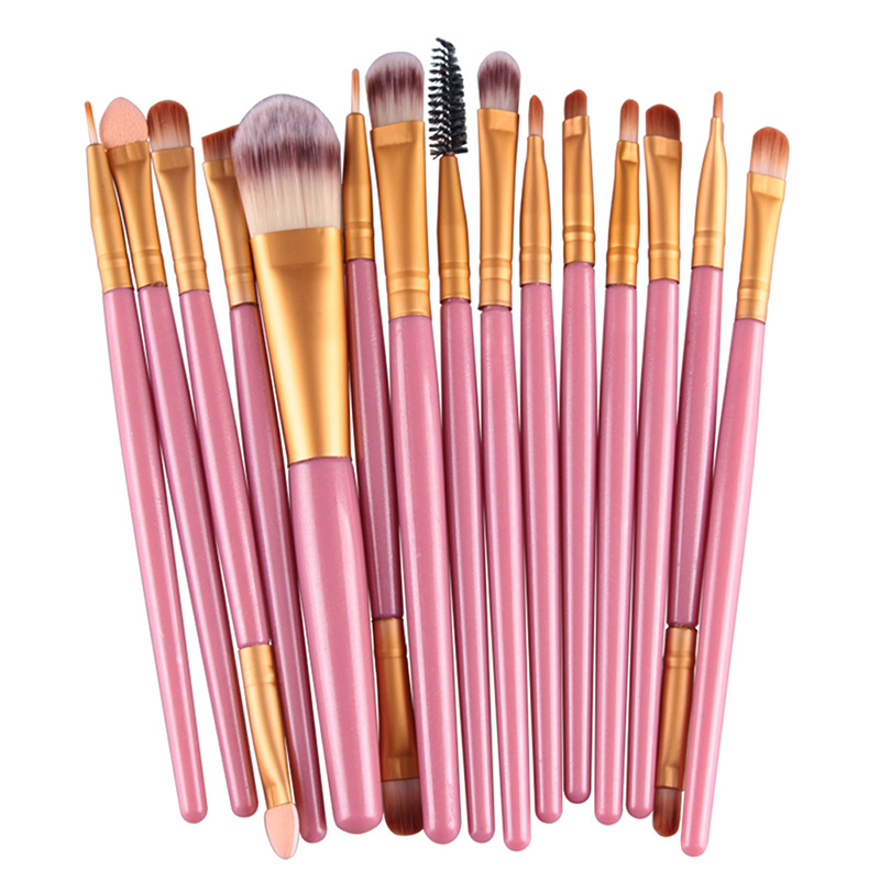 15pcs Portable Makeup Brushes Set Professional Nylon Brushes Kit For Eyeshadow Eyebrow Brushes Beauty Cosmetic Tools