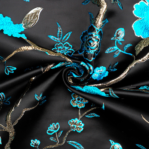 Φωτεινό πράσινο Floral Jacquard Fabric