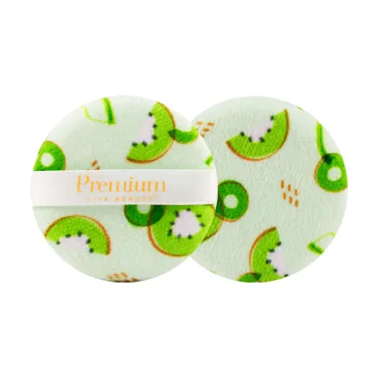 Fruit Printed Round Non-Latex Vegan Makeup Sponge