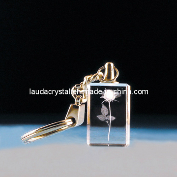 3D Laser Engraving K9 Crystal Key Chain