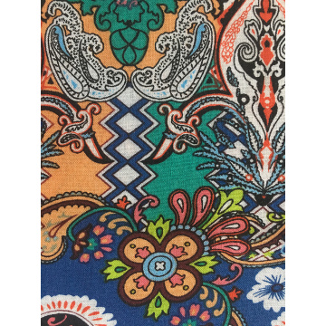 Paisley Tasarım Rayon Challis 30S Baskı Dokuma Kumaş