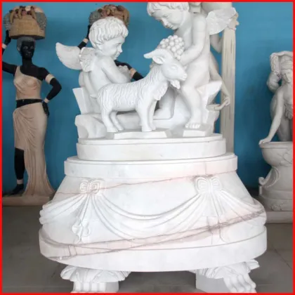 Stone small cherub angel marble cupid little boy angel statue