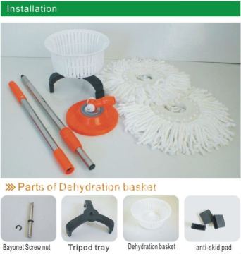 new easy mop with spin basket