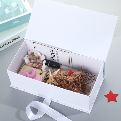 Custom Magnetic Folding Gift Box With Ribbon Closure