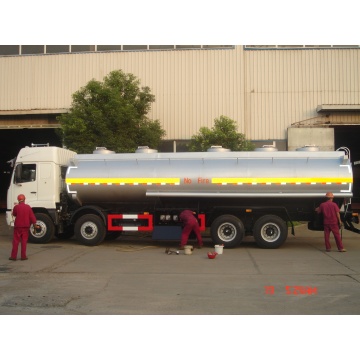 Silver - Grey Warning Oil Transport Tanker