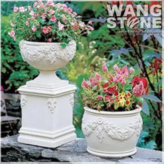 Deluxe Stoneware Marble Flower Pot