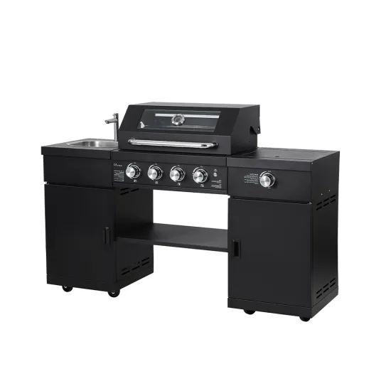 Modular Outdoor Kitchen: Independent Barbecue Gas Grill with Infrared Radiation