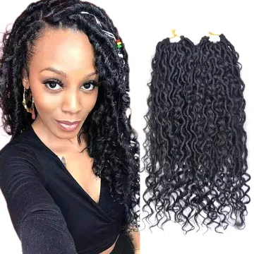 Goddess Faux Locs Crochet Hair Attachment For Braids New River Locs Twist Ombre Synthetic Crochet Braiding Hair Extensions