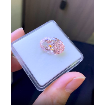 12.33CT Oval Fancy Intense Pink CVD Diamond