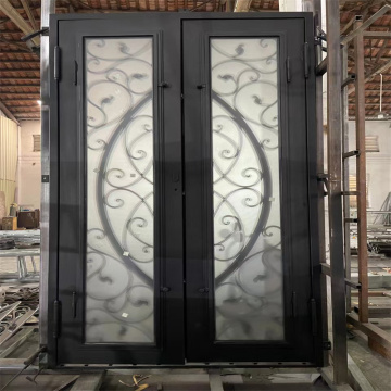 Custom Made Black Metal Chinese-Style Push-Pull Electric Fence Gate for Villas