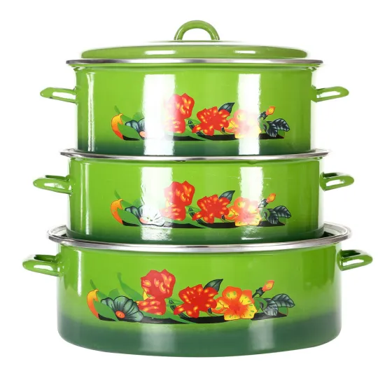 Hotsale Custom Decal Red Color Best 3PCS Soup Pot