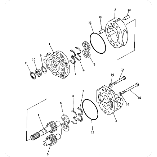 Bulldozer D455A-1 gear pump 705-12-43030