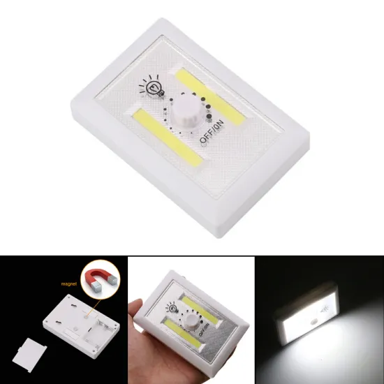 HENGBO- 2W COB SWITCH LIGHT Battery Operated LED Night lights, COB LED Cordless Light Switch, Under Cabinet,