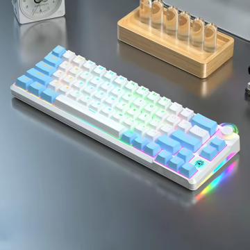 Affordable 68-Key Wired Mechanical Gaming Keyboard with Backlight for Desktop DIY PC Build