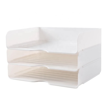 Unique Plastic A4 Desktop Organizer - 3 Layer Stackable File Tray for Office and Home