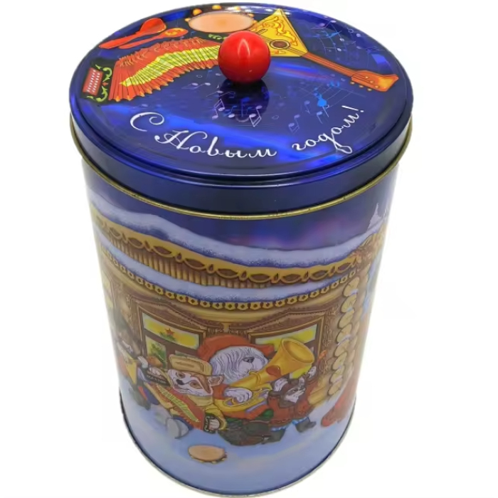 DADI Christmas Candy Tin Can Cylindrical Gift Box