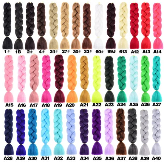 Wholesale100g 24Inch Fold Hot Selling Jumbo Ombre Braiding Hair Wholesale African Crochet Braid Synthetic Hair Extensions