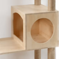 Wooden Cat Tree Tower Luxury Solid Wood Cat Scratcher Multi Level Activity Center Indoor Cats Climbing Playground Sisal Carton