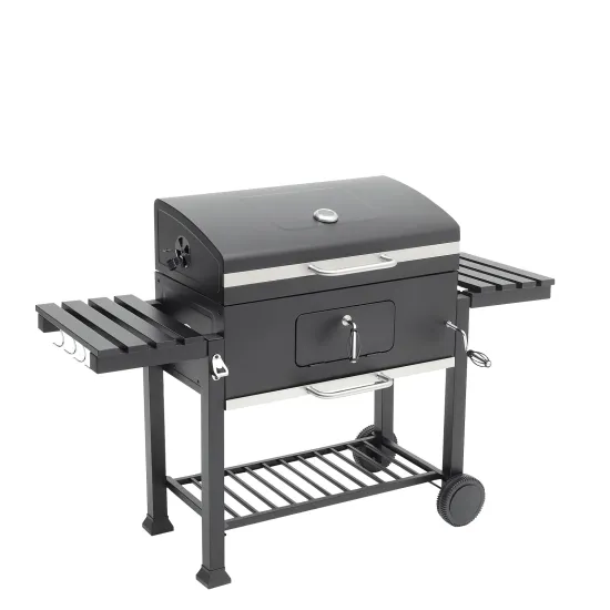 Factory Wholesale Heavy Duty Charcoal Grill Outdoor Black Large Barbecue Grill Iron Steel Trolley Charcoal Grill