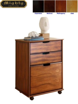 Home Office Three Drawer Wooden File Cabinet
