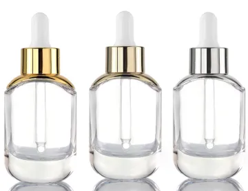 Glass dropper Bottle Gold Round shoulder