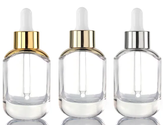 Glass dropper Bottle Gold Round shoulder